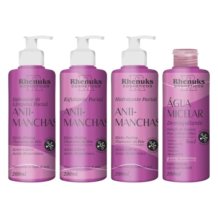 Kit Skin Care Anti Manchas Com 4 Itens Rhenuks Cosméticos