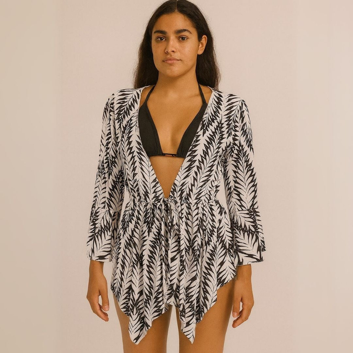 Saída De Praia Estampa Clássica Linha Premium Hangar Lingerie