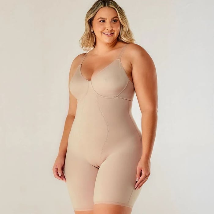 Body Modelador Plus Size Moldado Macaquinho Vi Lingerie