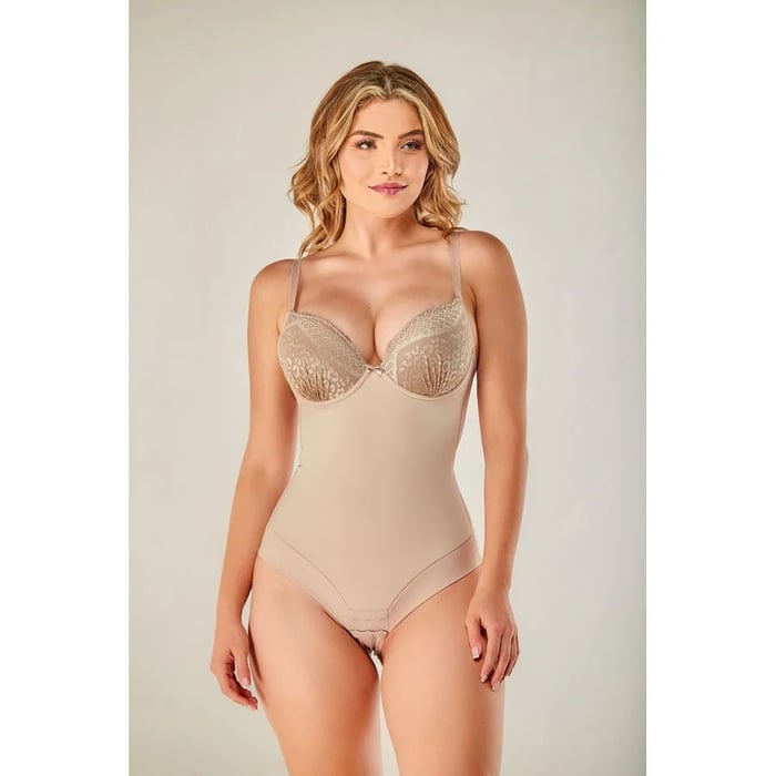Body Modelador Com Bojo E Renda Conforto E Sustentação Feminina Vi Lingerie