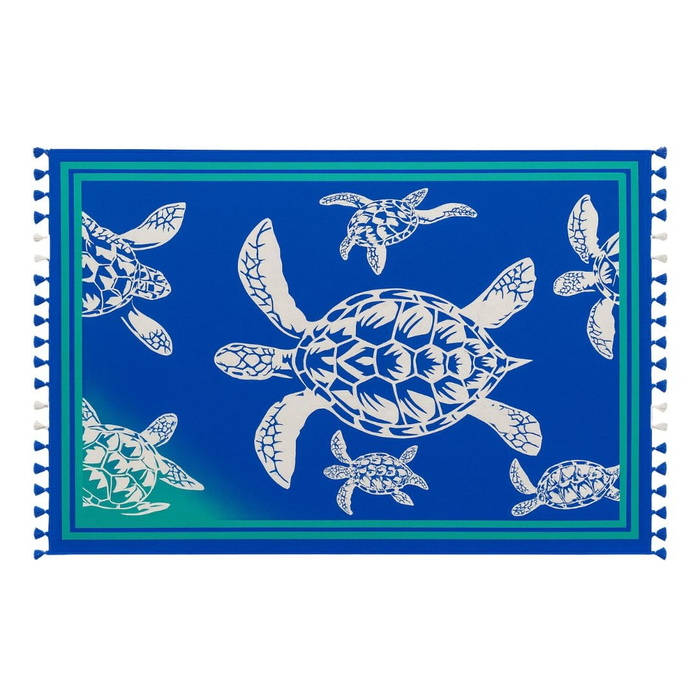 Canga De Praia Estampada Em Poliéster Tartaruga Hangar