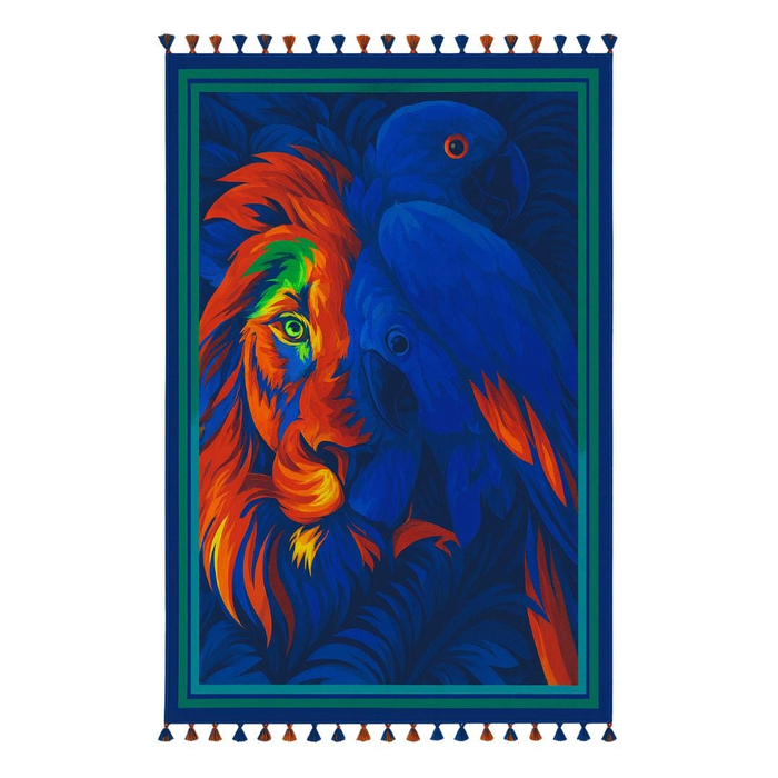 Canga De Praia Estampa De Poliéster Leão E Araras Hangar