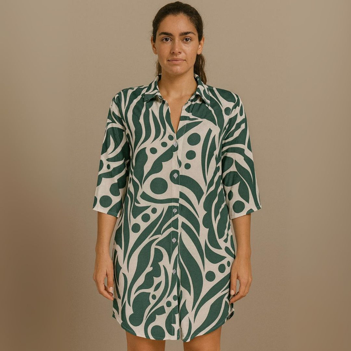 Saída De Praia Camisão Chemize Estampa Natureza Linha Premium Hangar 