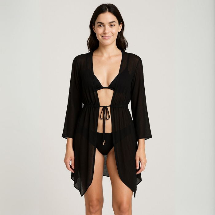 Saída De Praia Com Ponta Em Tule Linha Premium Hangar Lingerie