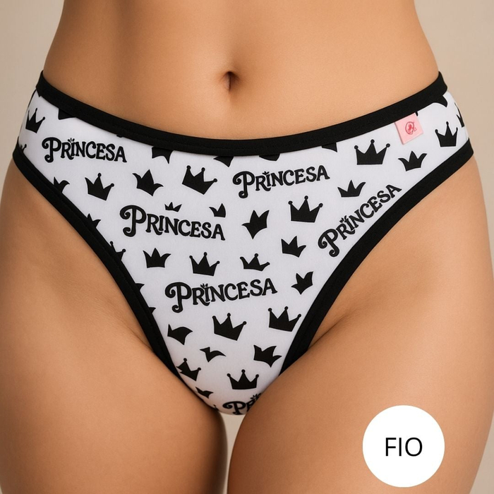 Calcinha Fio Duplo Microfibra Estampada Beth Lingerie