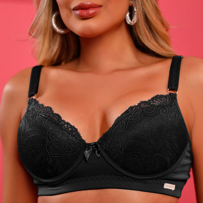 Sutiã Meia Taça Com Bojo Em Renda E Aro Dy Girl