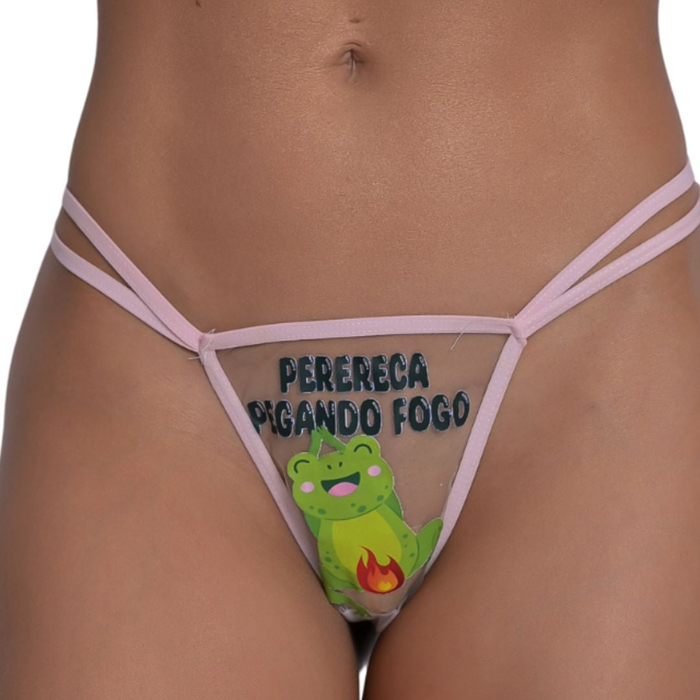 Calcinha Em Tule Perereca Pegando Fogo Pimenta Sexy