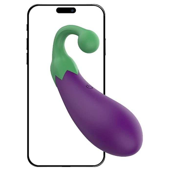 Beringela Vibrador Silicone 9 Vibrações Via Aplicativo Vibe Toys