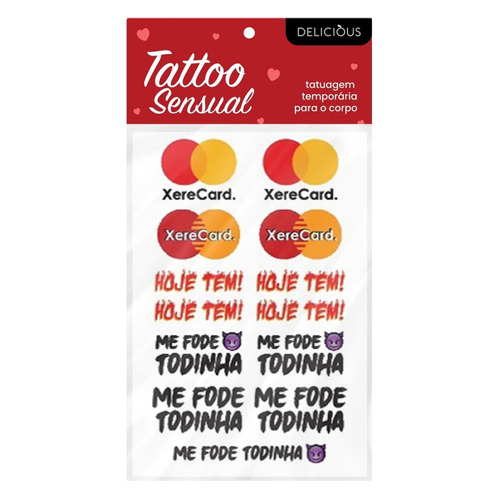 Tatuagem érotica Xerecard E Outras Frases Adesiva Delicious