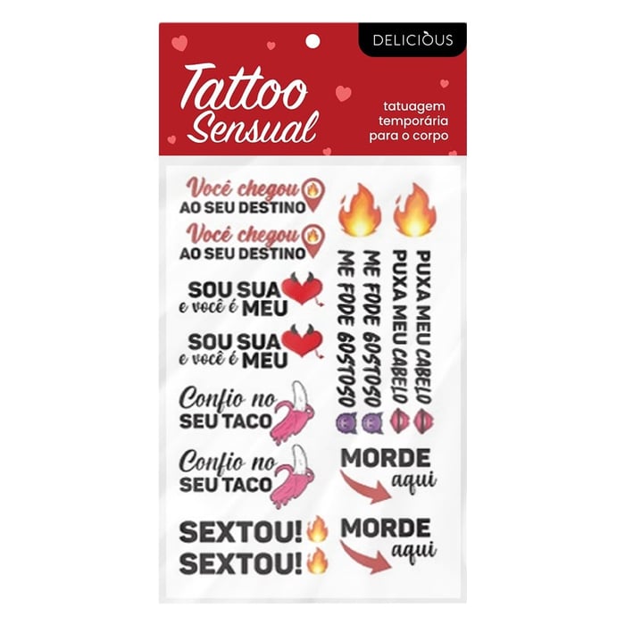 Tatuagem érotica Frase Ousadas Adesiva Delicious