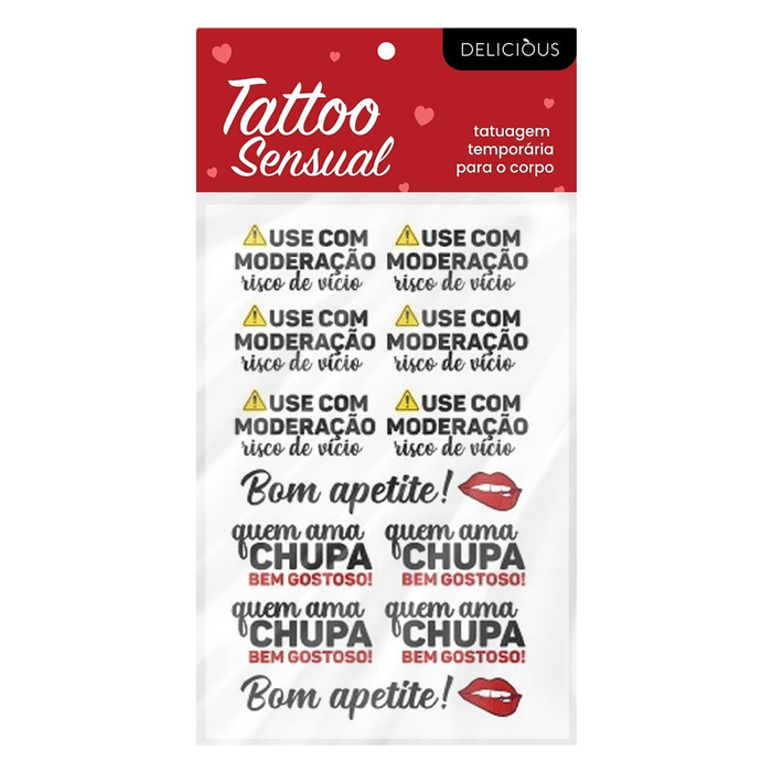 Tatuagem érotica Frases Sensuais Adesiva Delicious