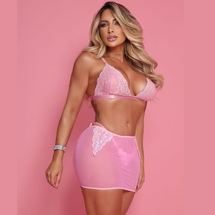 Conjunto Sensual Com Saia Glow Desire Tallyta Moda Apimentada