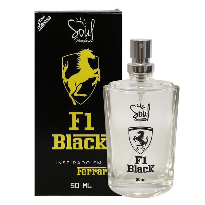 F1 Black Colônia Masculina 50ml Soul Cosméticos 