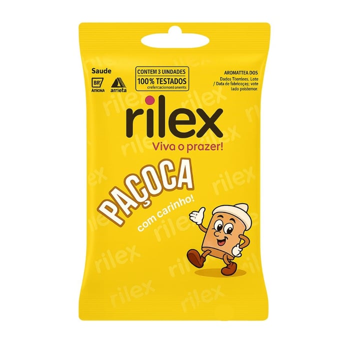 Preservativo Aromatizado De Paçoca 3 Unidades Rilex