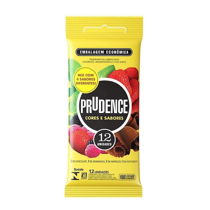 Preservativo Cores E Sabores Party Pack 12 Unidades Prudence