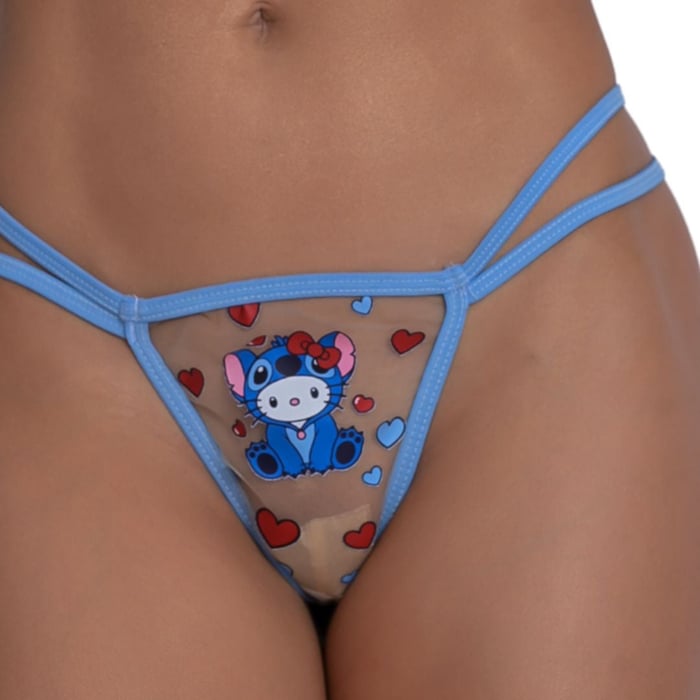 Calcinha Em Tule Hello Kitty Stitch Pimenta Sexy