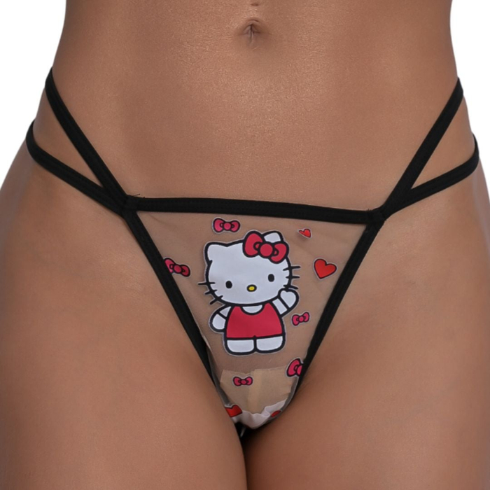 Calcinha Em Tule Hello Kitty Black Pimenta Sexy