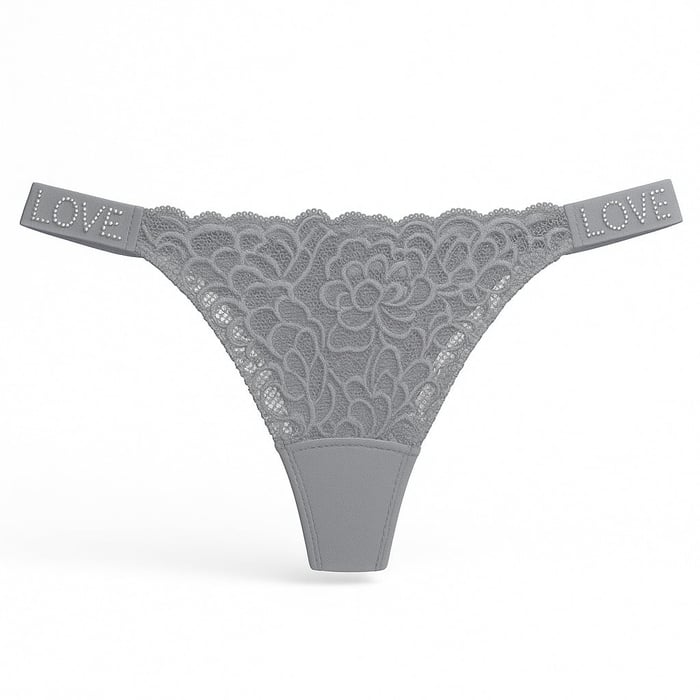 Calcinha Fio Dental Love Corte A Laser Com Renda Frontal