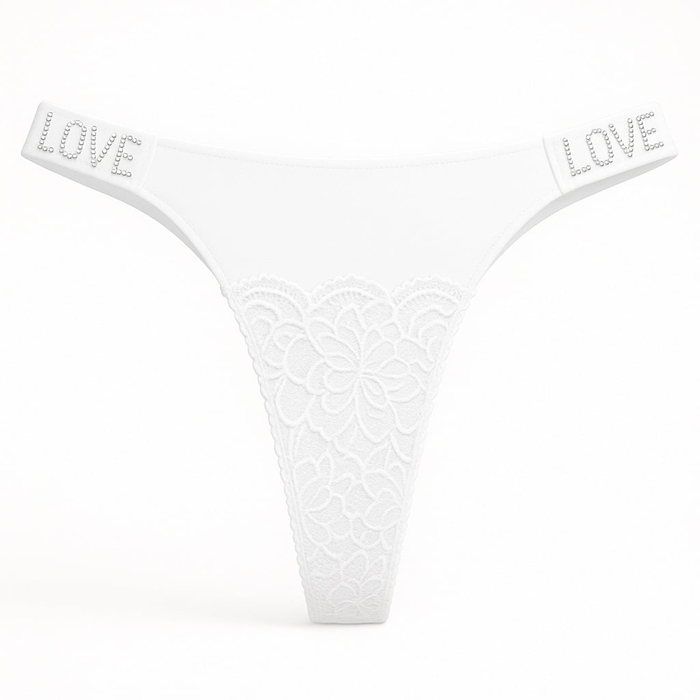 Calcinha Fio Dental Love Corte A Laser Com Detalhe Em Renda