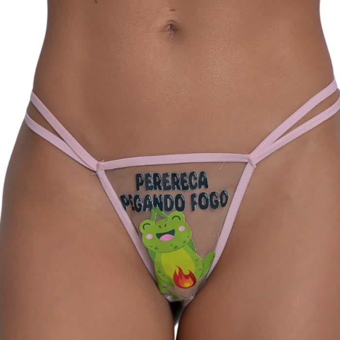 Calcinha Em Tule Perereca Pegando Fogo Pimenta Sexy