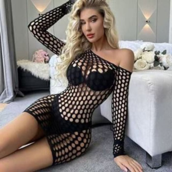 Vestido Arrastão Katy Com Strass