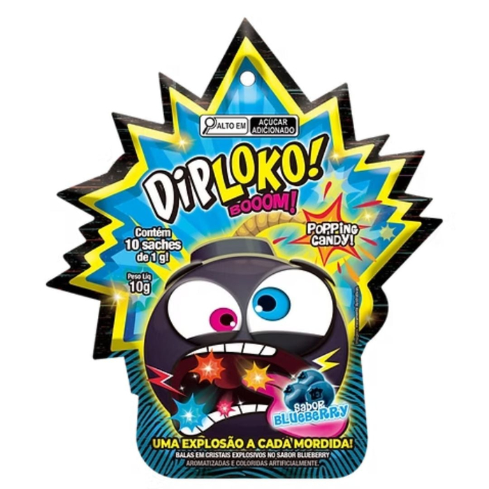 Diploko Booom Bala Explosiva De Blueberry Com 10 Saches Danilla