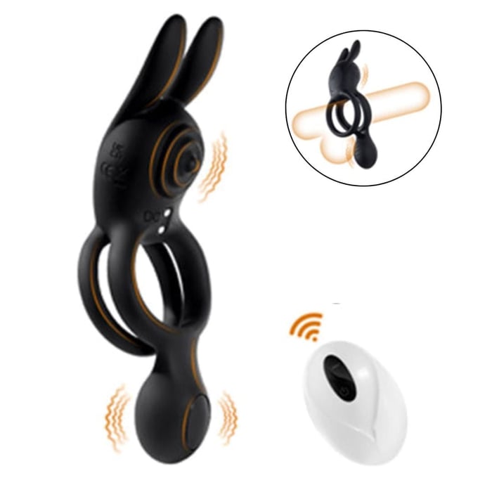 Anel Peniano Duplo Com Estimulador Clitoriano E Plug 9 Vibrações