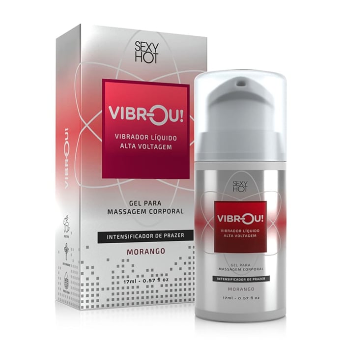 Vibrou Gel Vibrador Líquido Alta Voltagem Beijável 17ml Sexy Hot