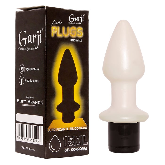 Plug Anal Com Gel Lubrificante Siliconado 15ml Garji