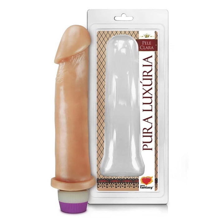 Pênis Realístico Com Vibro Interno 22 X 5,8cm Linha Pura Luxúria Sexy Fantasy