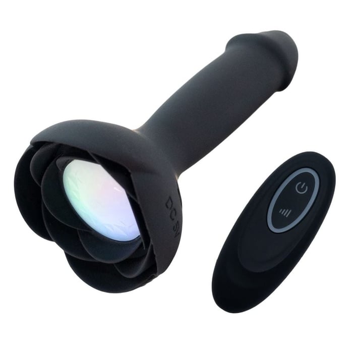 Plug Anal Silicone Formato De Pênis Com Led E 10 Modos De Vibração