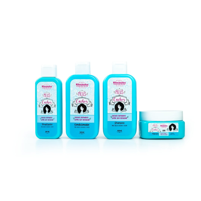 Kit Capilar Meus Cachos Com 4 Itens Rhenuks Cosméticos