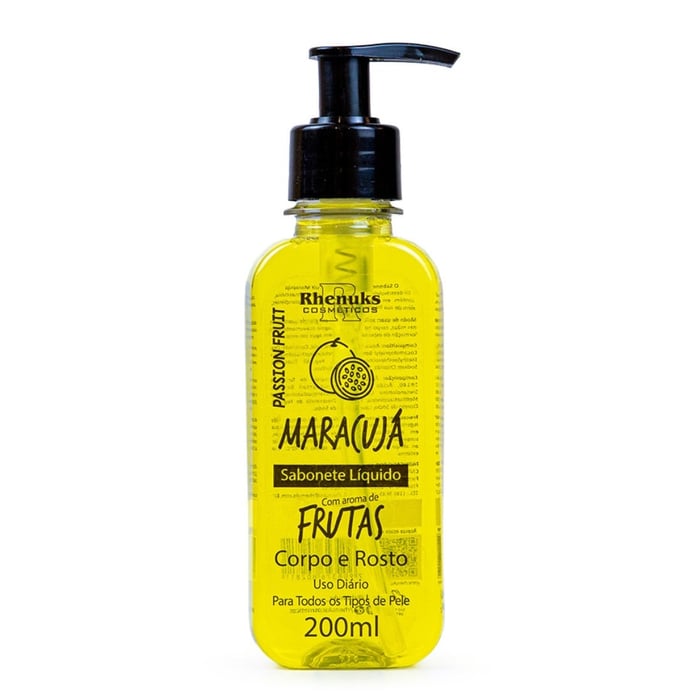 Sabonete Líquido Corpo E Rosto Passion Fruit 200ml Rhenuks