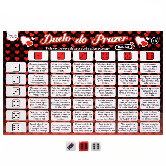 Jogo Erótico Duelo Do Prazer Fetiches Diversão Ao Cubo