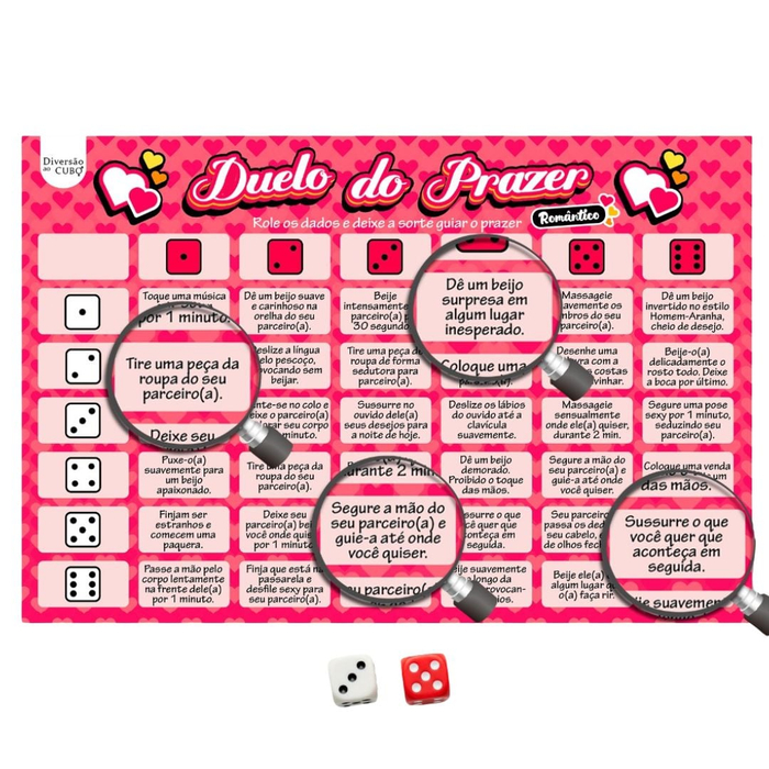 Jogo Erótico Duelo Do Prazer Romântico Diversão Ao Cubo