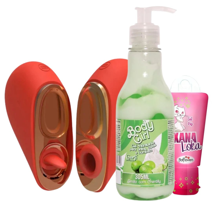 Kit Com Vibrador Duplo Xana Loka E Body Girl Hidratante De Limão Litoral Moda íntima