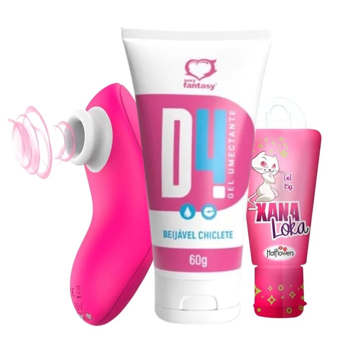 Kit Com Gel Xana Loka Estimulador De Clitóris E Gel Umectante D4 Litoral Moda íntima 