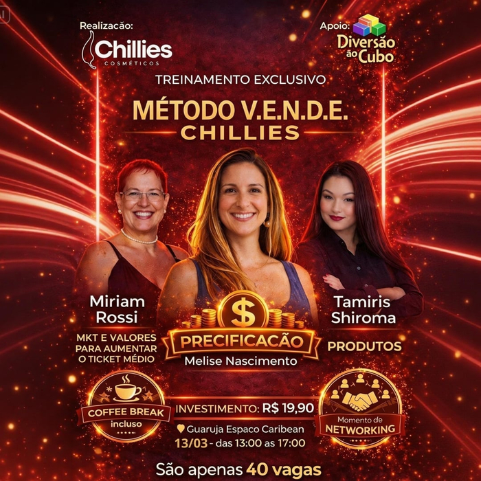 Treinamento Método V.e.n.d.e. (valor, Estratégia, Negociação, Diferencial, Experiência) Chillies