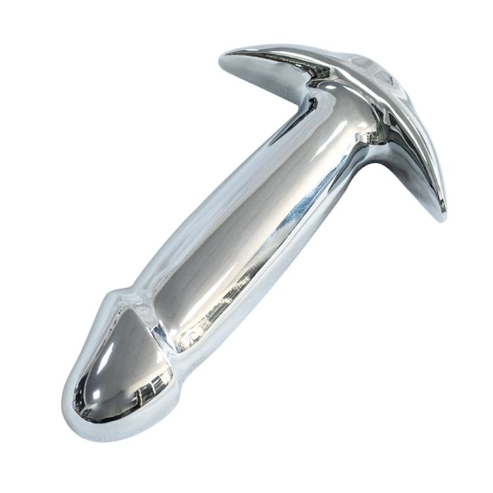 Plug Anal Em Aço Formato De Pênis Com 10 Modos De Vibração