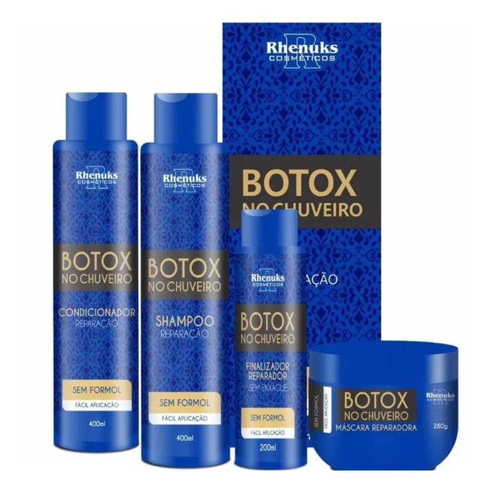 Kit Capilar Botox No Chuveiro Com 4 Itens Rhenuks Cosméticos