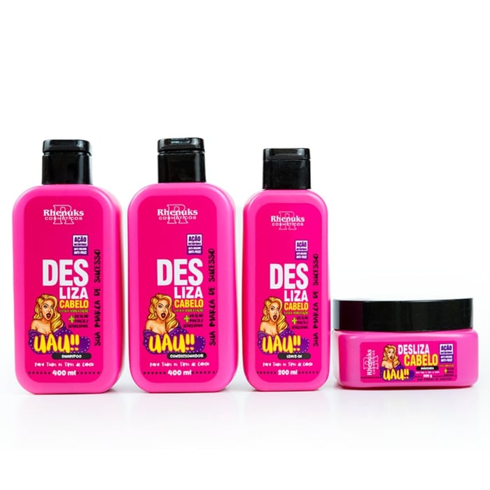 Kit Capilar Desliza Cabelo Com 4 Itens Rhenuks Cosméticos
