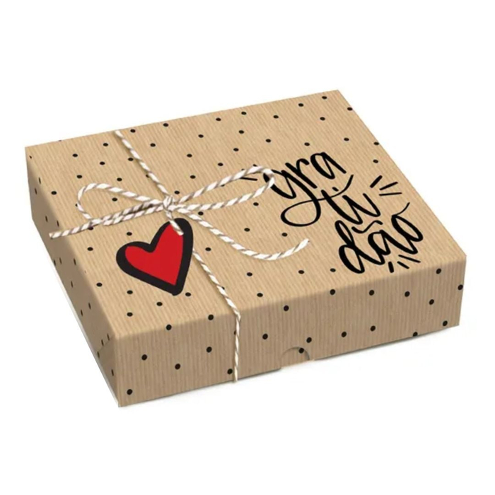 Caixa Presente Retangular M Com Kit Fechamento Composê Cromus