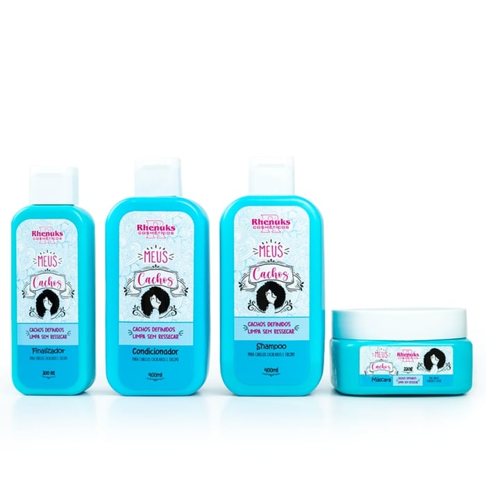 Kit Capilar Meus Cachos Com 4 Itens Rhenuks Cosméticos