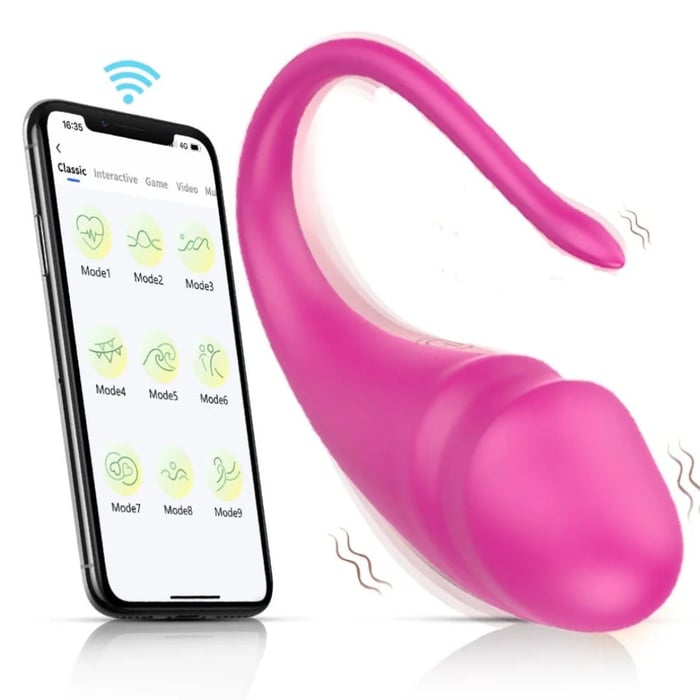 Vibrador De Casal Formato De Glande 10 Vibrações Controle Por Aplicativo