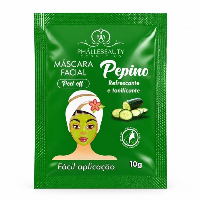 Máscara Facial Pepino 10g Peel Off Phállebeauty Cosmetics By Vivai