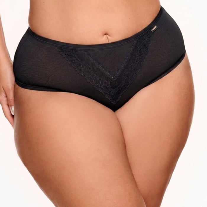 Calcinha Plus Size Cintura Alta Em Renda Nayane 