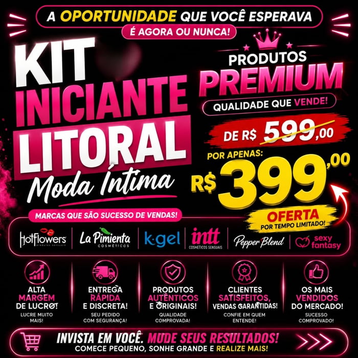 Super Kit Iniciante Com 35 Itens Litoral Moda íntima