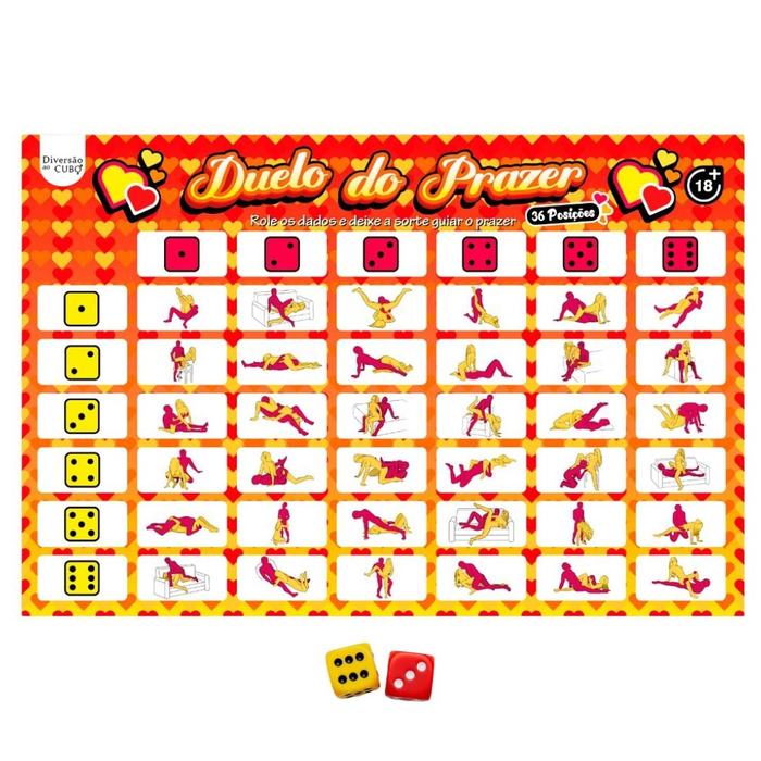 Jogo Erótico Duelo Do Prazer 36 Posições Diversão Ao Cubo