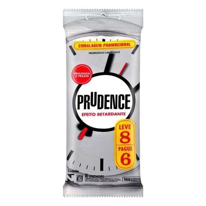 Preservativo Efeito Retardante Leve 8 Pague 6 Unidades Prudence