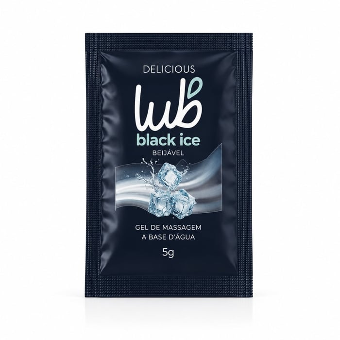 Sachê Lub Black Ice Gel Beijável De Massagem 5g Delicious